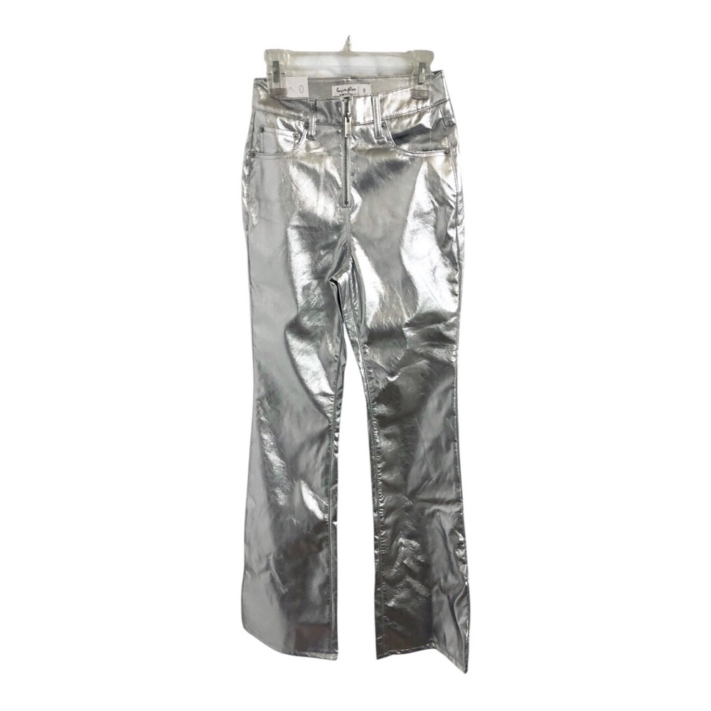 Silver metallic women’s flare leg bootcut pants‎ size 0 brand new